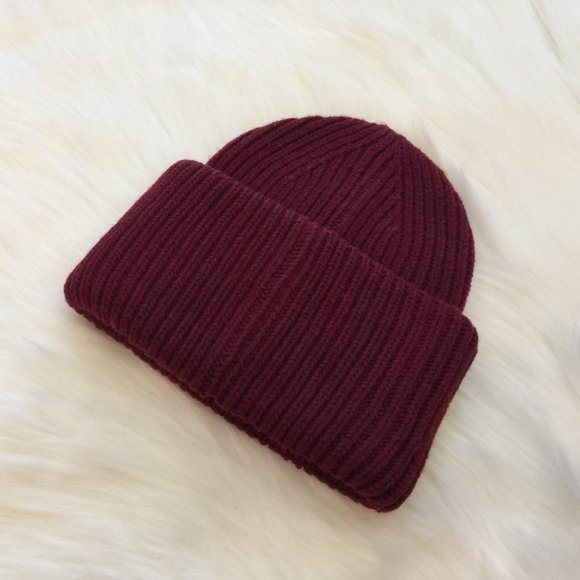 NWT Acne Studios Pansy Beanie Burgundy main image 5